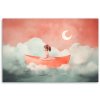 Obraz na plátne Dievča v člne v oblakoch (Rozmery 120 x 80 cm)
