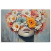 Obraz na plátne Žena s kvetmi na hlave (Rozmery 120 x 80 cm)