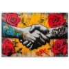 Obraz na plátne Potrasenie rúk Street Art Banksy (Rozmery 120 x 80 cm)
