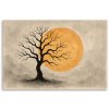 Obraz na plátne Strom Akvarel Mesiac Minimalizmus (Rozmery 90 x 60 cm)