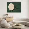 Obraz na plátne Stádo vtákov Minimalizmus Béžová Zelená (Rozmery 90 x 60 cm)