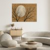Obraz na plátne Mesiac Stromy Minimalizmus Béžová (Rozmery 90 x 60 cm)