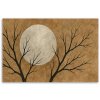Obraz na plátne Mesiac Stromy Minimalizmus Béžová (Rozmery 90 x 60 cm)