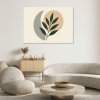 Obraz na plátne Listy Vetvička Minimalizmus Zelená Béžová (Rozmery 90 x 60 cm)