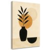 Obraz na plátne Váza Lístie Minimalizmus Béžová Ghana (Rozmery 80 x 120 cm)