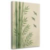 Obraz na plátne Bambusové listy Akvarel Zelená Vtáky Príroda (Rozmery 80 x 120 cm)