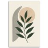 Obraz na plátne Listy Vetvička Minimalizmus Béžová Zelená (Rozmery 80 x 120 cm)