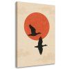 Obraz na plátne Vtáky Tvar Minimalizmus Oranžové pozadie (Rozmery 80 x 120 cm)