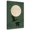 Obraz na plátne Siluety kačíc Minimalizmus Krémová Zelená (Rozmery 80 x 120 cm)