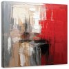 Obraz na plátne Abstraktné Maľba Textúra Červené (Rozmery 60 x 60 cm)