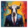Obraz na plátne Býk CEO Zvieratá Abstraktné (Rozmery 60 x 60 cm)