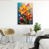 Obraz na plátne Kvety Impresionizmus Žltá Oranžová Farebné Jedinečné (Rozmery 80 x 120 cm)