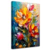 Obraz na plátne Kvety Impresionizmus Žltá Oranžová Farebné Jedinečné (Rozmery 80 x 120 cm)