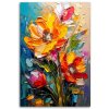 Obraz na plátne Kvety Impresionizmus Žltá Oranžová Farebné Jedinečné (Rozmery 80 x 120 cm)