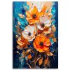 Obraz na plátne Kvety Obraz Techura Akvarel Oranžová Modrá (Rozmery 80 x 120 cm)