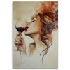 Obraz na plátne Krásna žena s červeným vínom abstrakcie (Rozmery 80 x 120 cm)