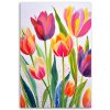 Obraz na plátne Tulipány akvarel farebná príroda jar (Rozmery 80 x 120 cm)