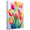 Obraz na plátne Farebné tulipány akvarel pastel botanika (Rozmery 80 x 120 cm)