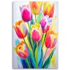 Obraz na plátne Farebné tulipány akvarel pastel botanika (Rozmery 80 x 120 cm)