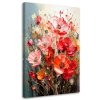Obraz na plátne Kvety maky impasto červená oranžová farebná (Rozmery 80 x 120 cm)