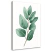 Obraz na plátne Vetvička listy akvarel zelený minimalizmus (Rozmery 80 x 120 cm)