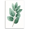 Obraz na plátne Vetvička listy akvarel zelený minimalizmus (Rozmery 80 x 120 cm)