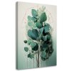 Obraz na plátne Eukalyptová vetvička akvarel tyrkysový minimalizmus (Rozmery 80 x 120 cm)