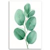 Obraz na plátne Listy Akvarel Zelená Minimalizmus (Rozmery 80 x 120 cm)