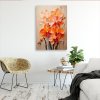 Obraz na plátne Orchidey Oranžová Impasto Kvety Pastelové farby Pozadie (Rozmery 80 x 120 cm)