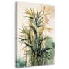 Obraz na plátne Bambus Akvarel Zelená Béžová Botanika Príroda (Rozmery 80 x 120 cm)