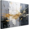 Obraz na plátne Abstrakcia v odtieňoch šedej s prvkami zlata (Rozmery 90 x 60 cm)