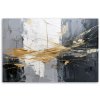 Obraz na plátne Abstrakcia v odtieňoch šedej s prvkami zlata (Rozmery 90 x 60 cm)