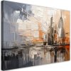 Obraz na plátne Mesto abstrakcia šedá béžová (Rozmery 90 x 60 cm)