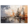 Obraz na plátne Mesto abstrakcia šedá béžová (Rozmery 90 x 60 cm)