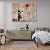 Obraz na plátne Banksy Dievčatko s balónikom Béžová (Rozmery 120 x 80 cm)