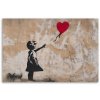 Obraz na plátne Banksy Dievčatko s balónikom Béžová (Rozmery 120 x 80 cm)