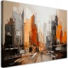 Obraz na plátne Mesto Abstrakcia oranžová (Rozmery 90 x 60 cm)