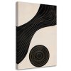 Obraz na plátne abstraktné línie kruh béžové čierne minimalizmus (Rozmery 80 x 120 cm)