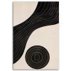 Obraz na plátne abstraktné línie kruh béžové čierne minimalizmus (Rozmery 80 x 120 cm)
