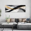 Obraz na plátne Abstraktné vlny zlatá čierna Glamour (Rozmery 120 x 40 cm)