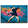 Obraz na plátne Banksy ‚Flower Thrower‘ Street Art (Rozmery 120 x 80 cm)