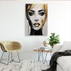 Obraz na plátne Žena Portrét Abstraktné Čierna Zlato Glamour (Rozmery 80 x 120 cm)