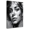 Obraz na plátne Portrét ženy Akryl Čierna Biela Moderné (Rozmery 80 x 120 cm)
