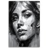 Obraz na plátne Portrét ženy Akryl Čierna Biela Moderné (Rozmery 80 x 120 cm)