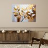 Obraz na plátne Zlaté listy Vetvičky Glamour (Rozmery 120 x 80 cm)