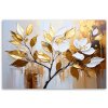 Obraz na plátne Zlaté listy Vetvičky Glamour (Rozmery 120 x 80 cm)