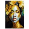 Obraz na plátne Žena zlaté listy portrét výraz glamour (Rozmery 80 x 120 cm)