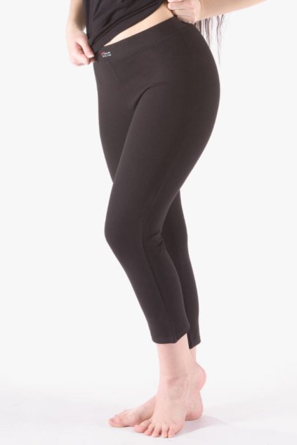 Dámske čierne legíny GINA v 7/8 dĺžke s elastickým pásom
