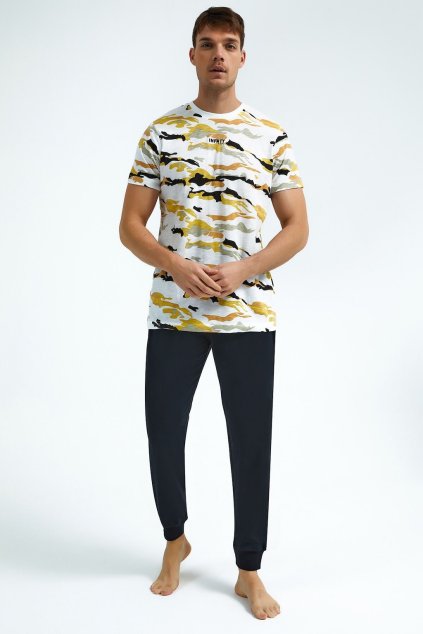 Pánske pyžamo s krátkym tričkom a dlhými nohavicami