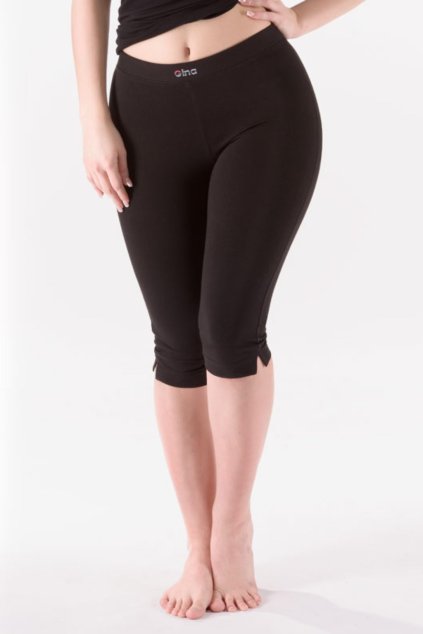 95001 čierneDámske čierne capri legíny GINA 95001 – predný pohľad